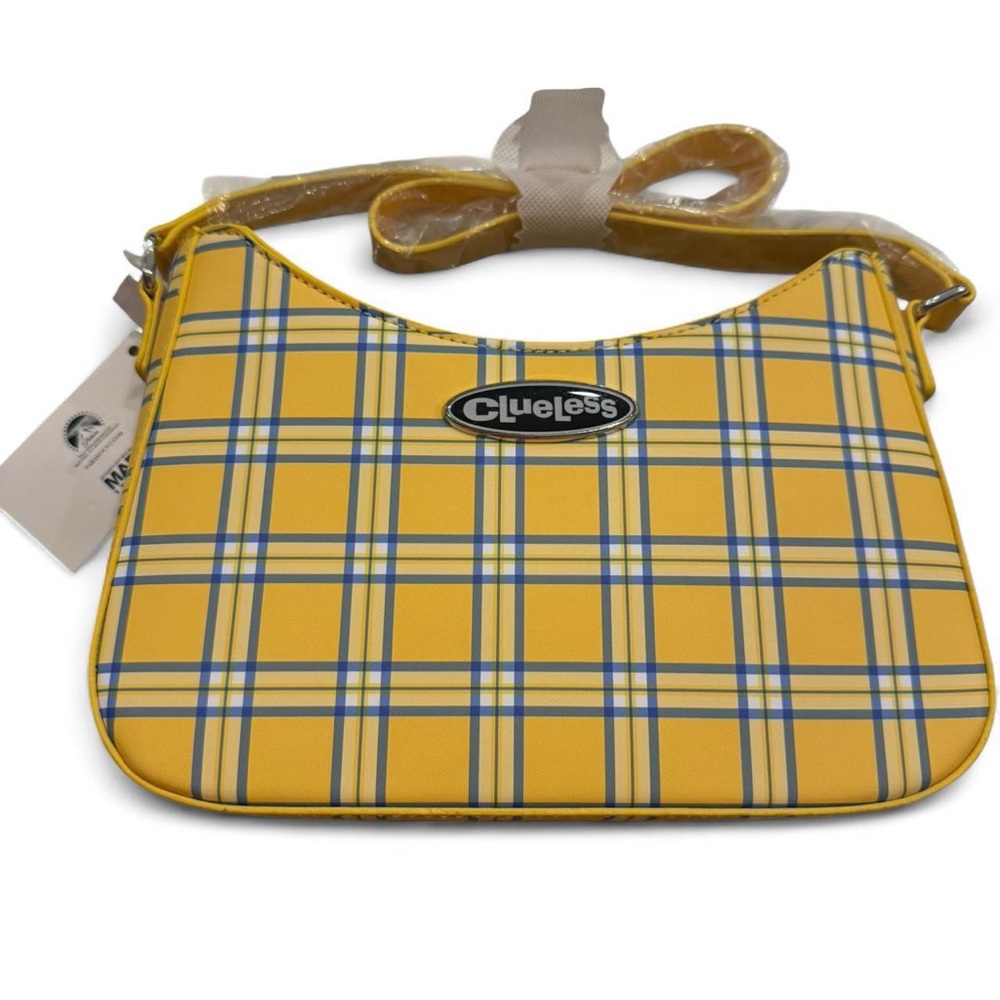 Clueless Yellow and Blue Plaid Shoulder Bag - Picture 4 of 7